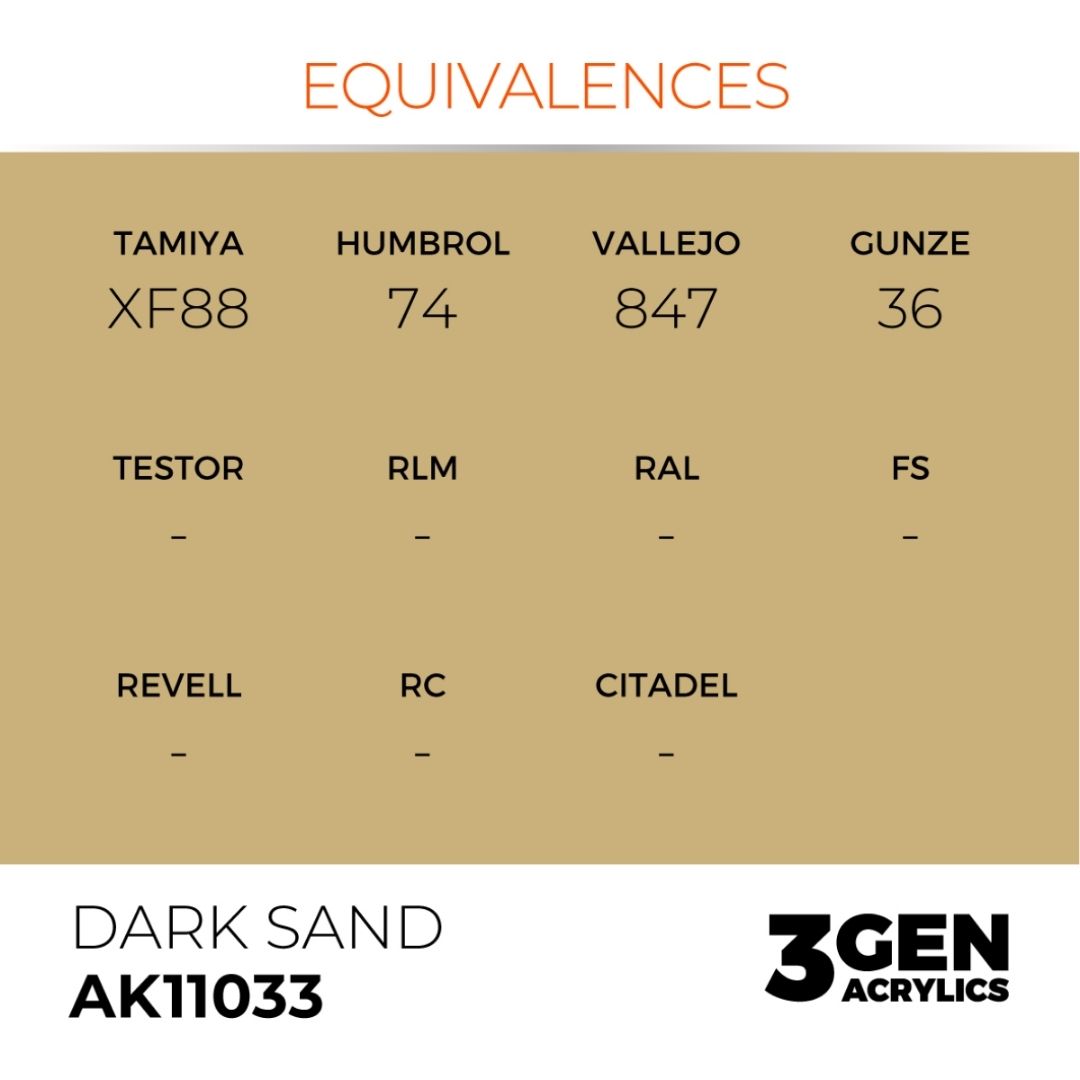 AK Interactive 3 Gen Acrylics AK11033 Dark Sand 17ml