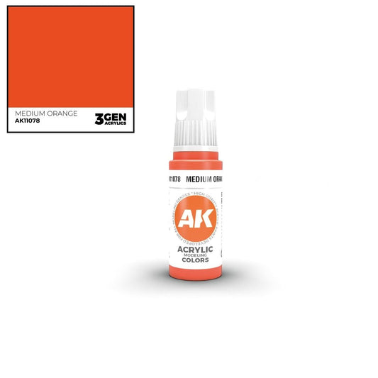 AK Interactive 3 Gen Acrylics AK11078 Medium Orange 17ml