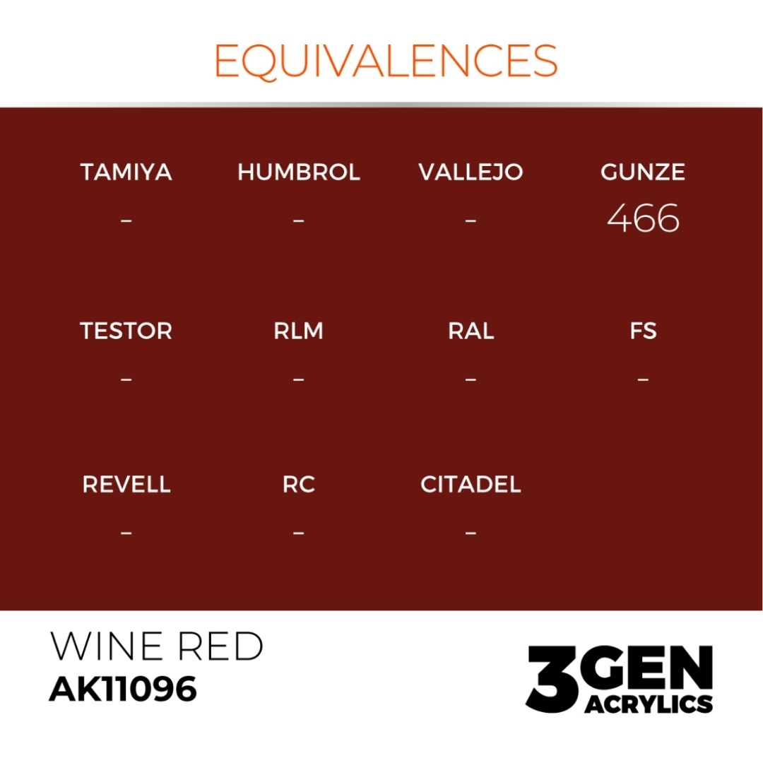 AK Interactive 3 Gen Acrylics AK11096 Wine Red 17ml