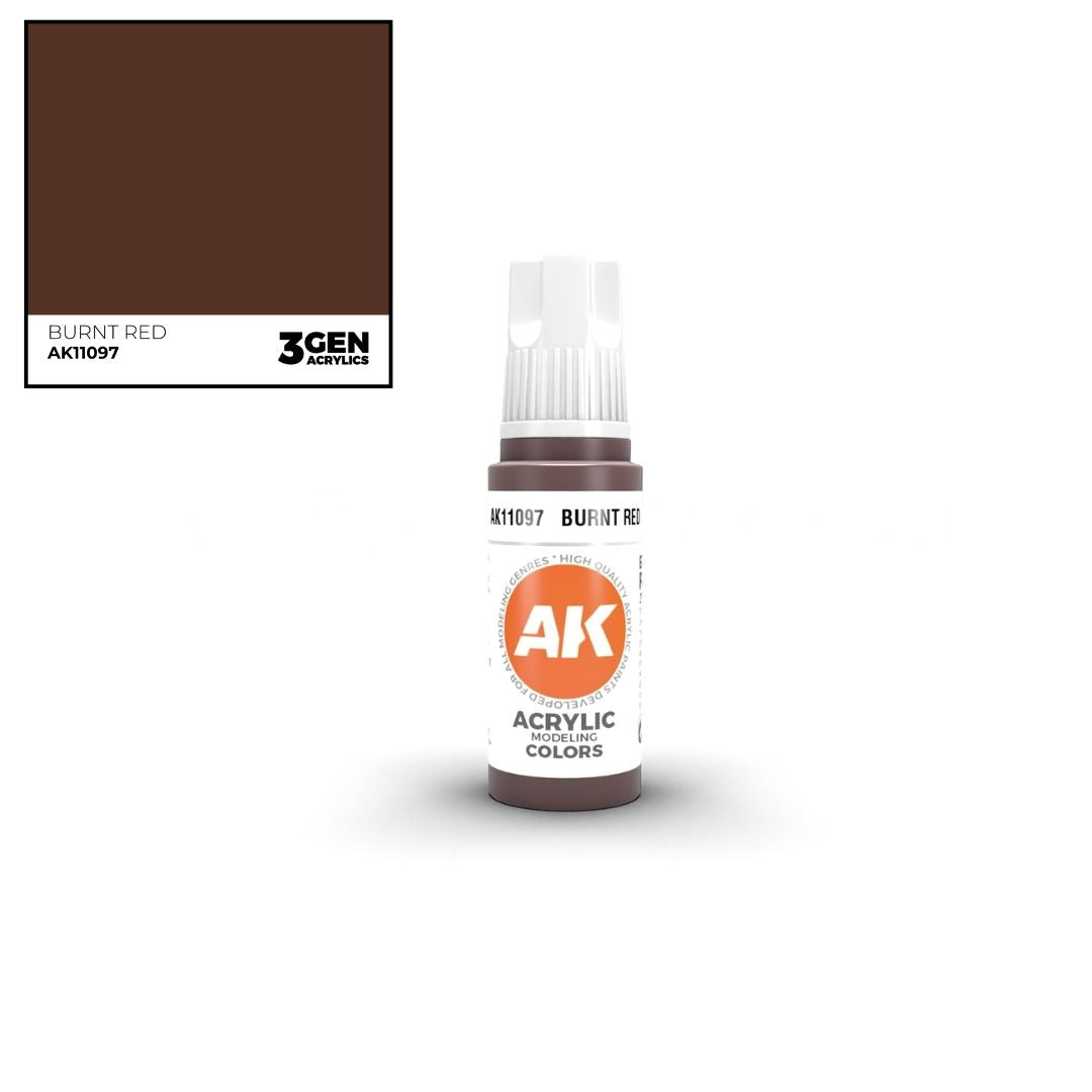 AK Interactive 3 Gen Acrylics AK11097 Burnt Red 17ml