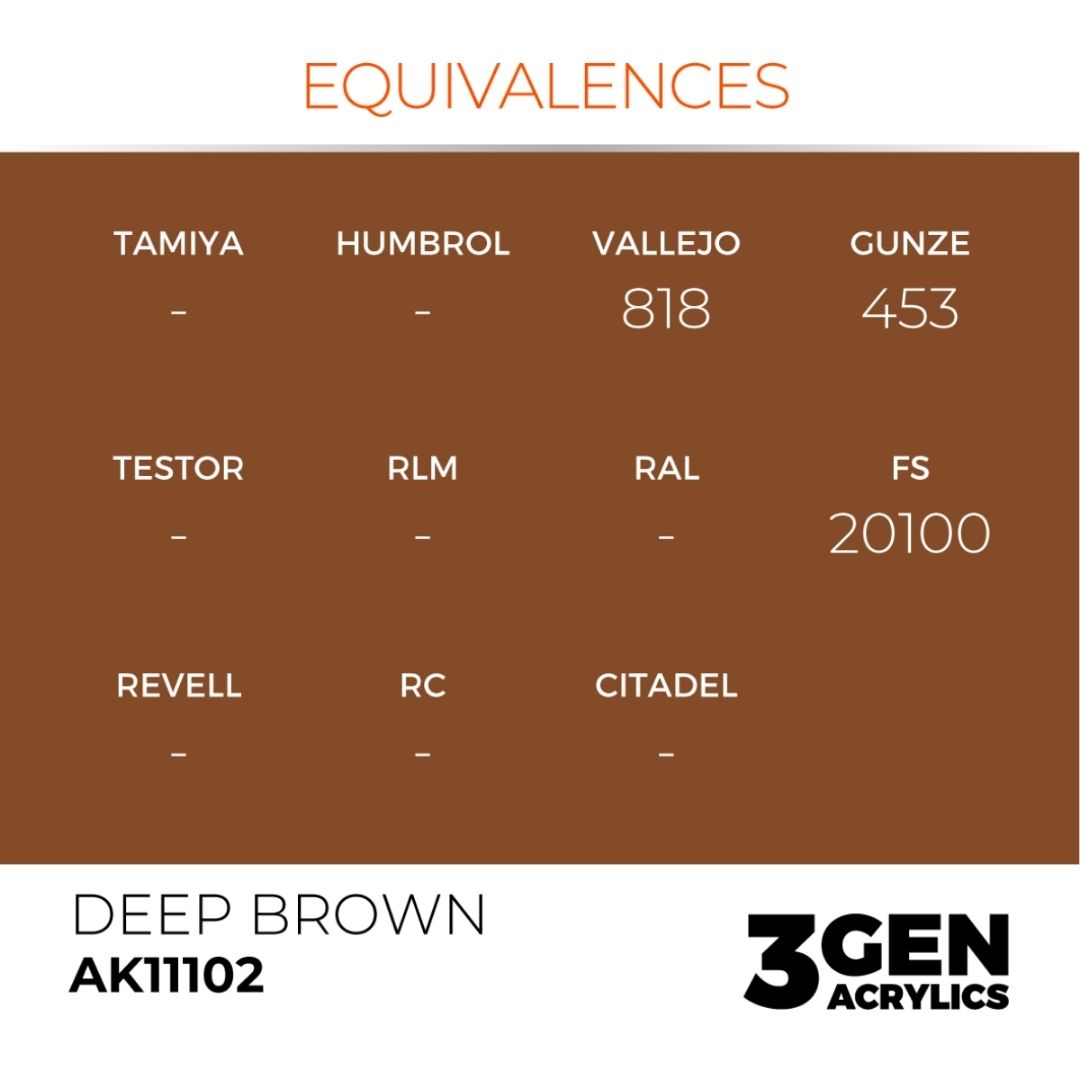 AK Interactive 3 Gen Acrylics AK11102 Deep Brown 17ml