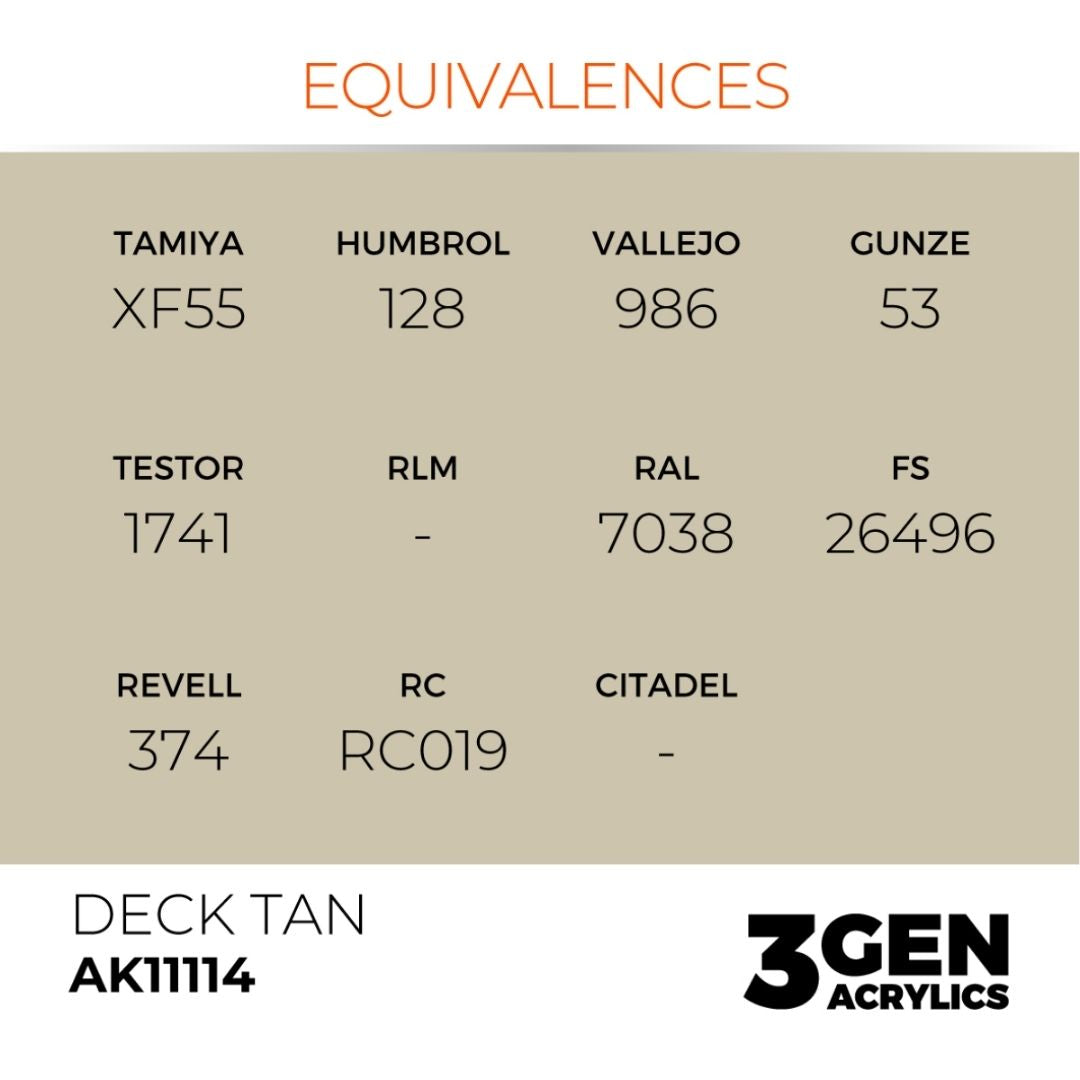 AK Interactive 3 Gen Acrylics AK11114 Deck Tan 17ml