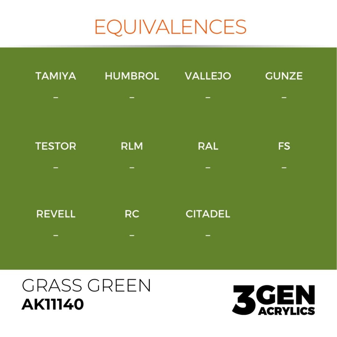 AK Interactive 3 Gen Acrylics AK11140 Grass Green 17ml