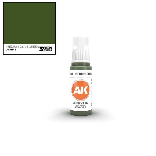 AK Interactive 3 Gen Acrylics AK11148 Medium Olive Green 17ml