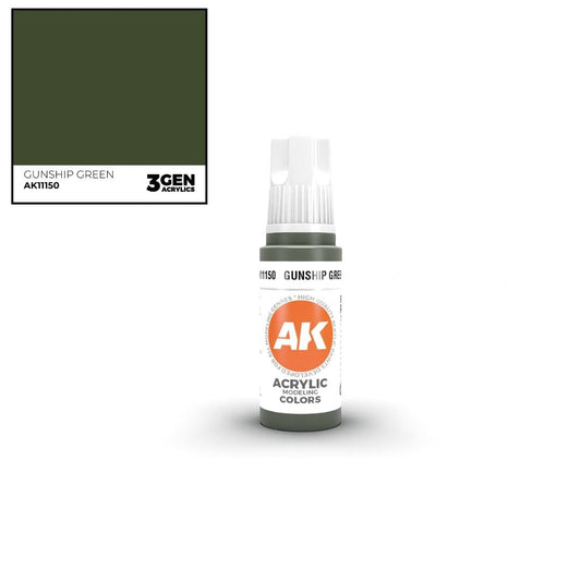 AK Interactive 3 Gen Acrylics AK11150 Gunship Green 17ml