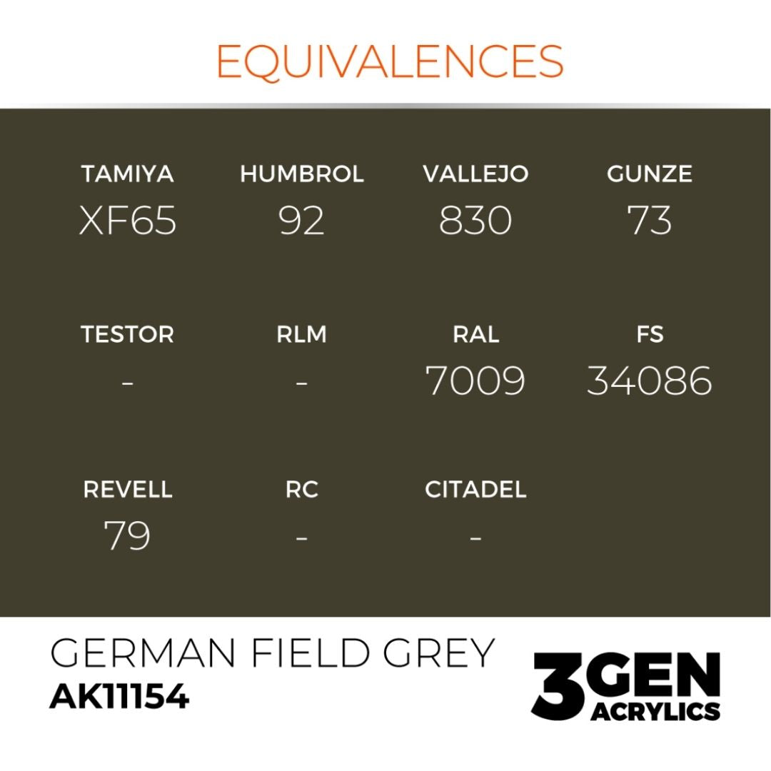 AK Interactive 3 Gen Acrylics AK11154 German Field Grey 17ml