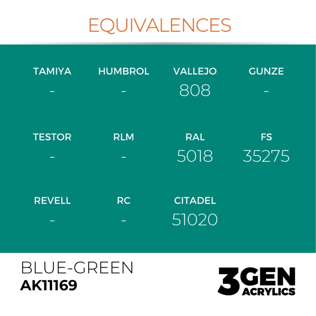 AK Interactive 3 Gen Acrylics AK11169 Blue-Green 17ml
