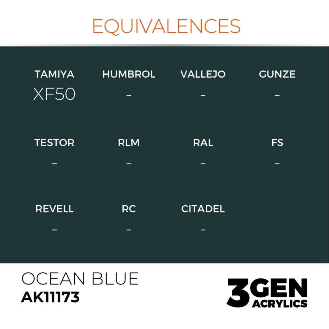 AK Interactive 3 Gen Acrylics AK11173 Ocean Blue 17ml