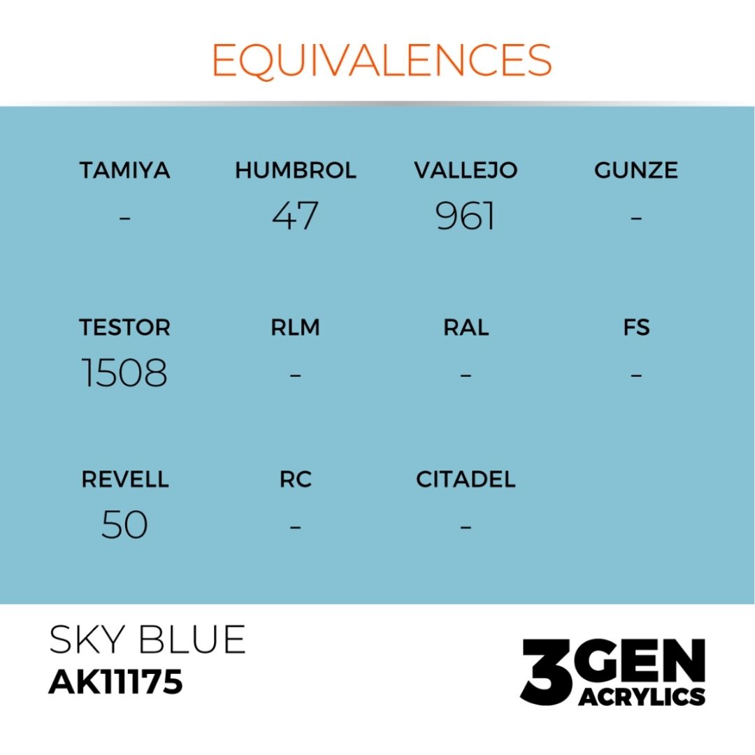 AK Interactive 3 Gen Acrylics AK11175 Sky Blue 17ml