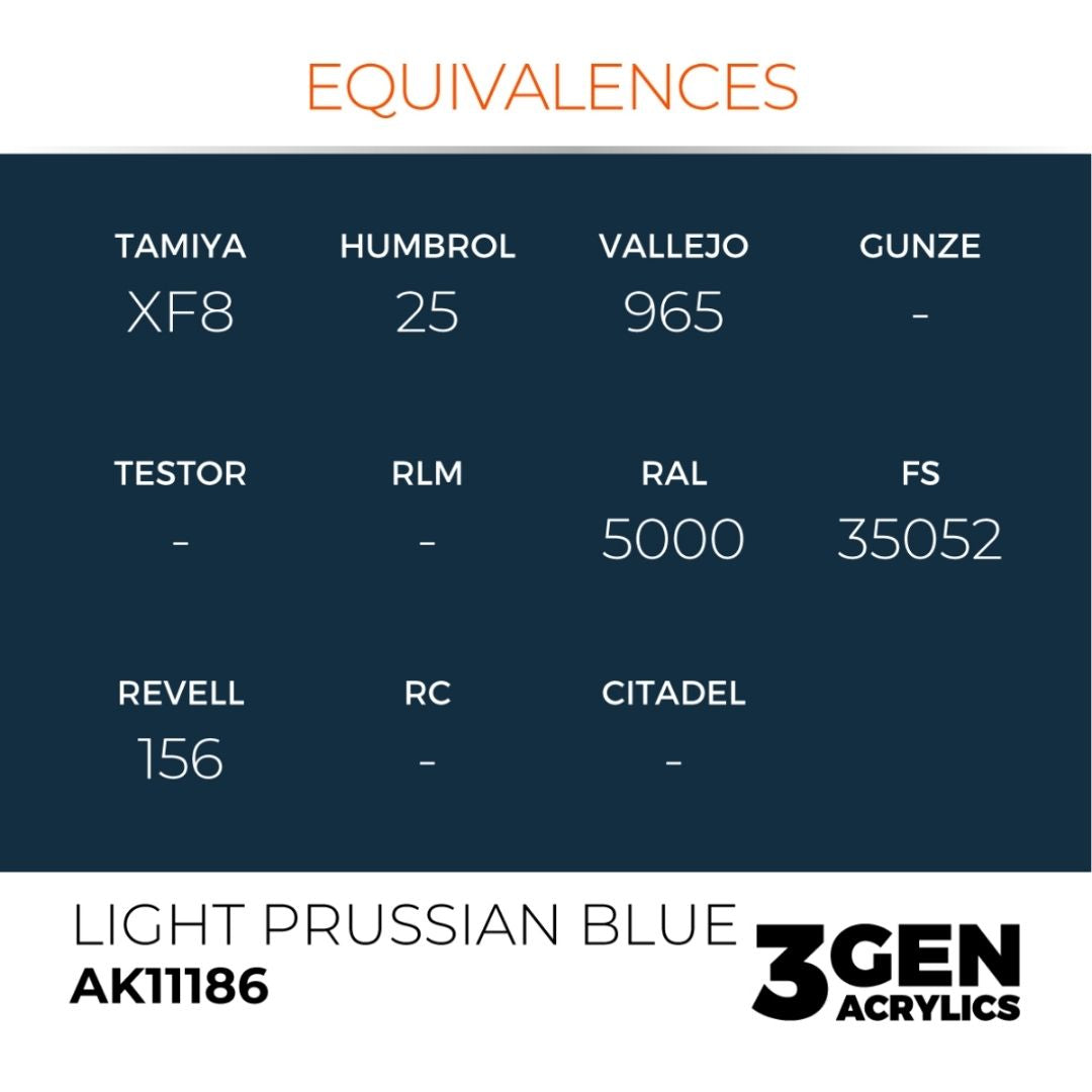 AK Interactive 3 Gen Acrylics AK11186 Light Prussian Blue 17ml