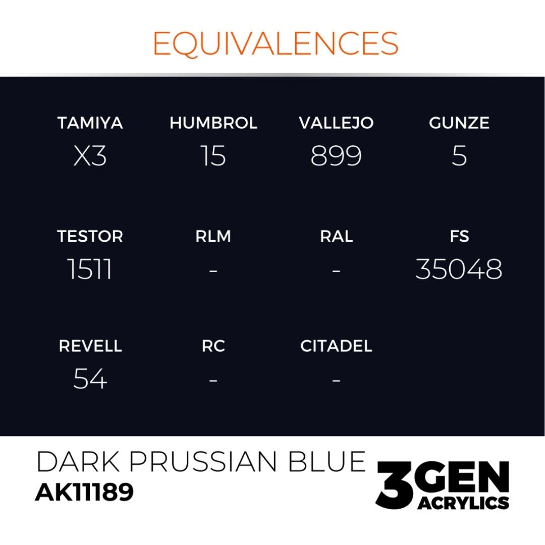 AK Interactive 3 Gen Acrylics AK11189 Dark Prussian Blue 17ml