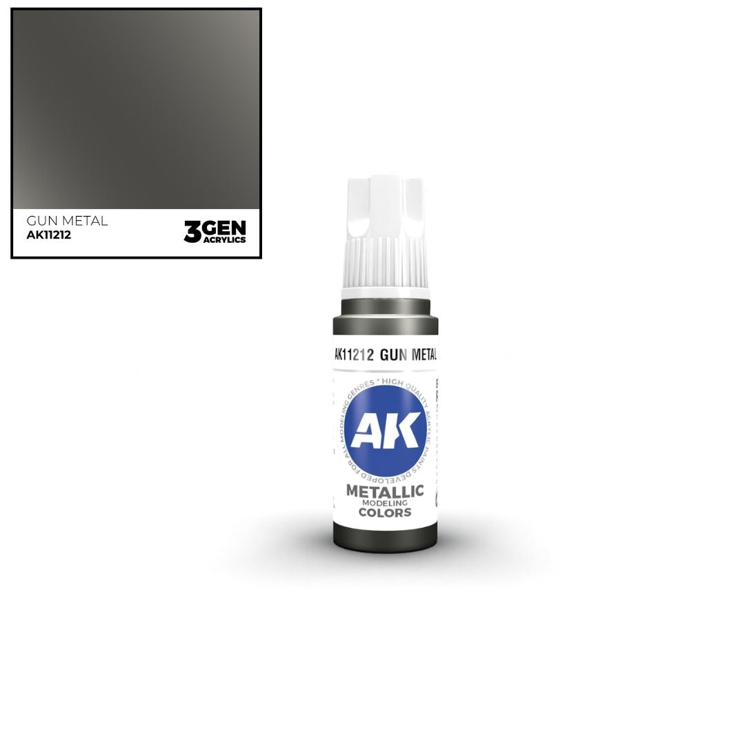 AK Interactive 3 Gen Acrylics AK11212 Gun Metal 17ml