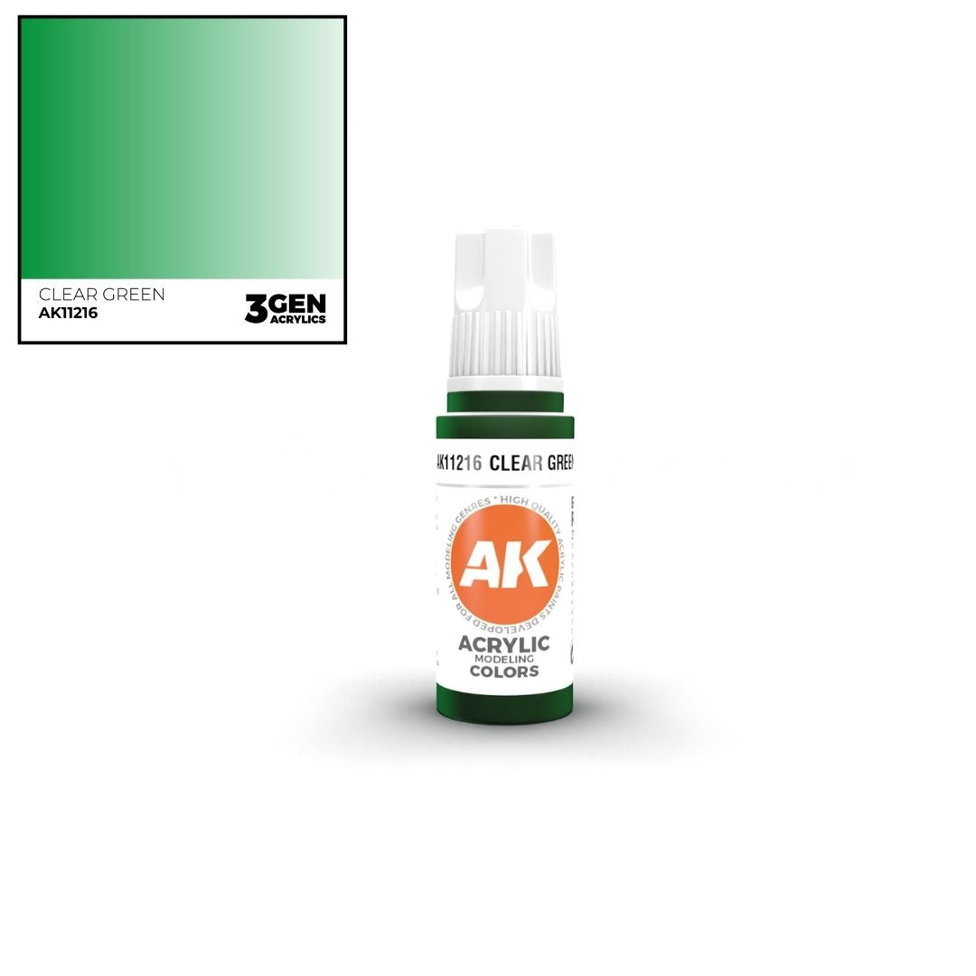 AK Interactive 3 Gen Acrylics AK11216 Clear Green 17ml