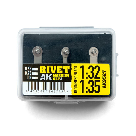 AK Interactive AK9527 Rivet Marking Set 3 (Recommended For 1:32 And 1:35 Scale)