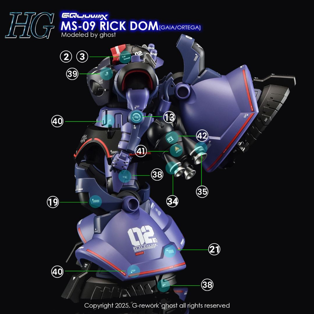 G-Rework Decal - [HG] GQUUUUUUX MS-09 RICK DOM (GAIA/ORTEGA)