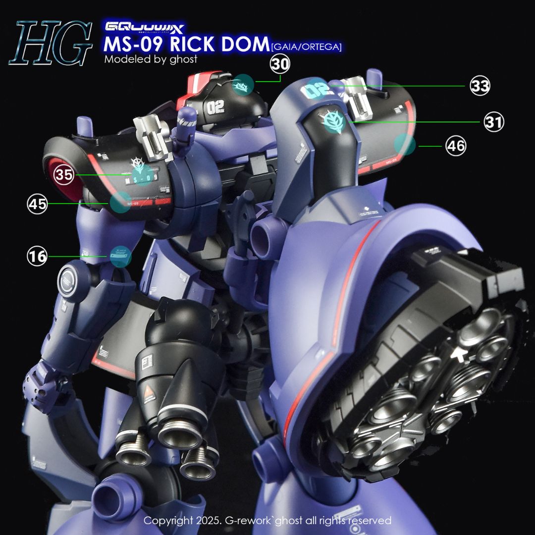 G-Rework Decal - [HG] GQUUUUUUX MS-09 RICK DOM (GAIA/ORTEGA)