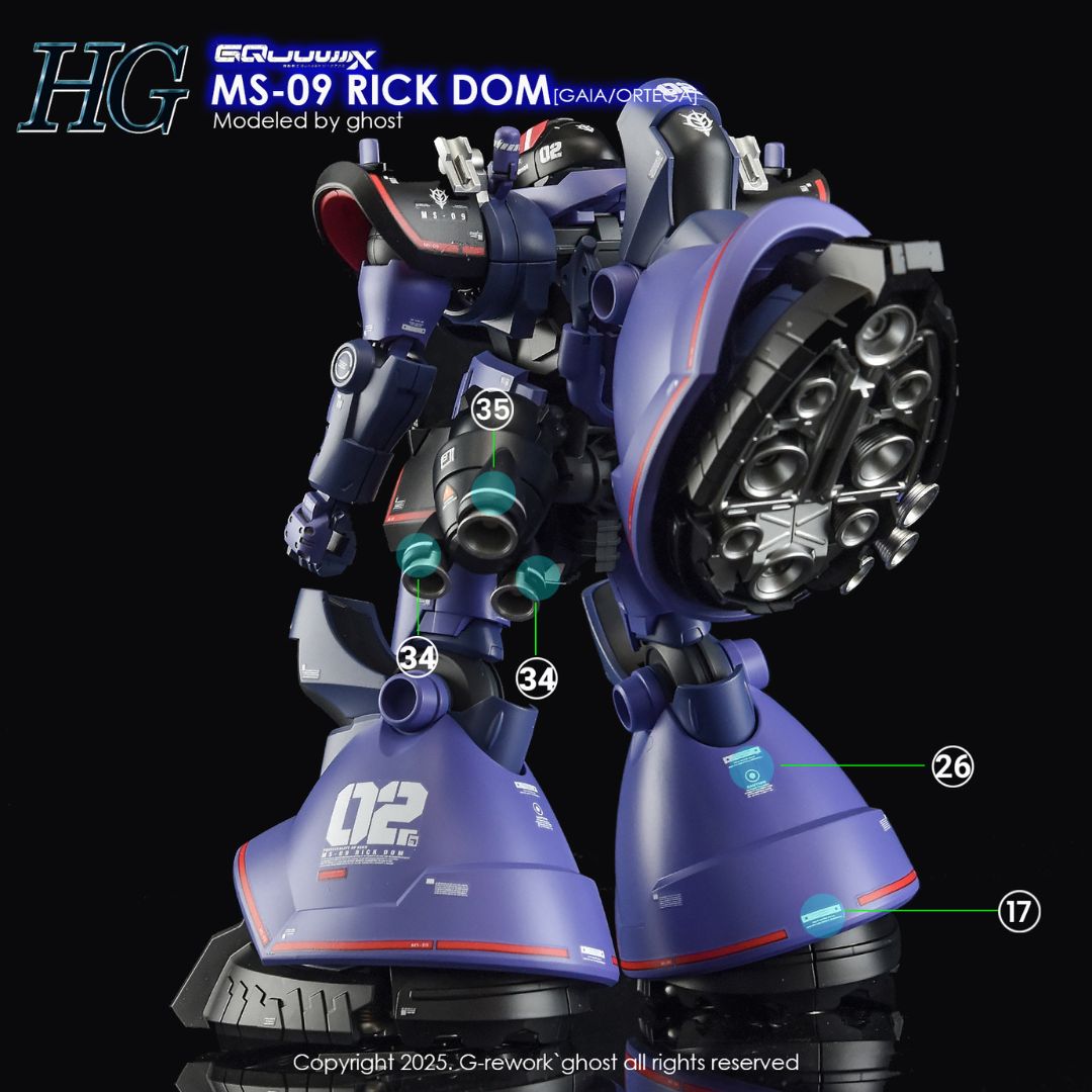 G-Rework Decal - [HG] GQUUUUUUX MS-09 RICK DOM (GAIA/ORTEGA)