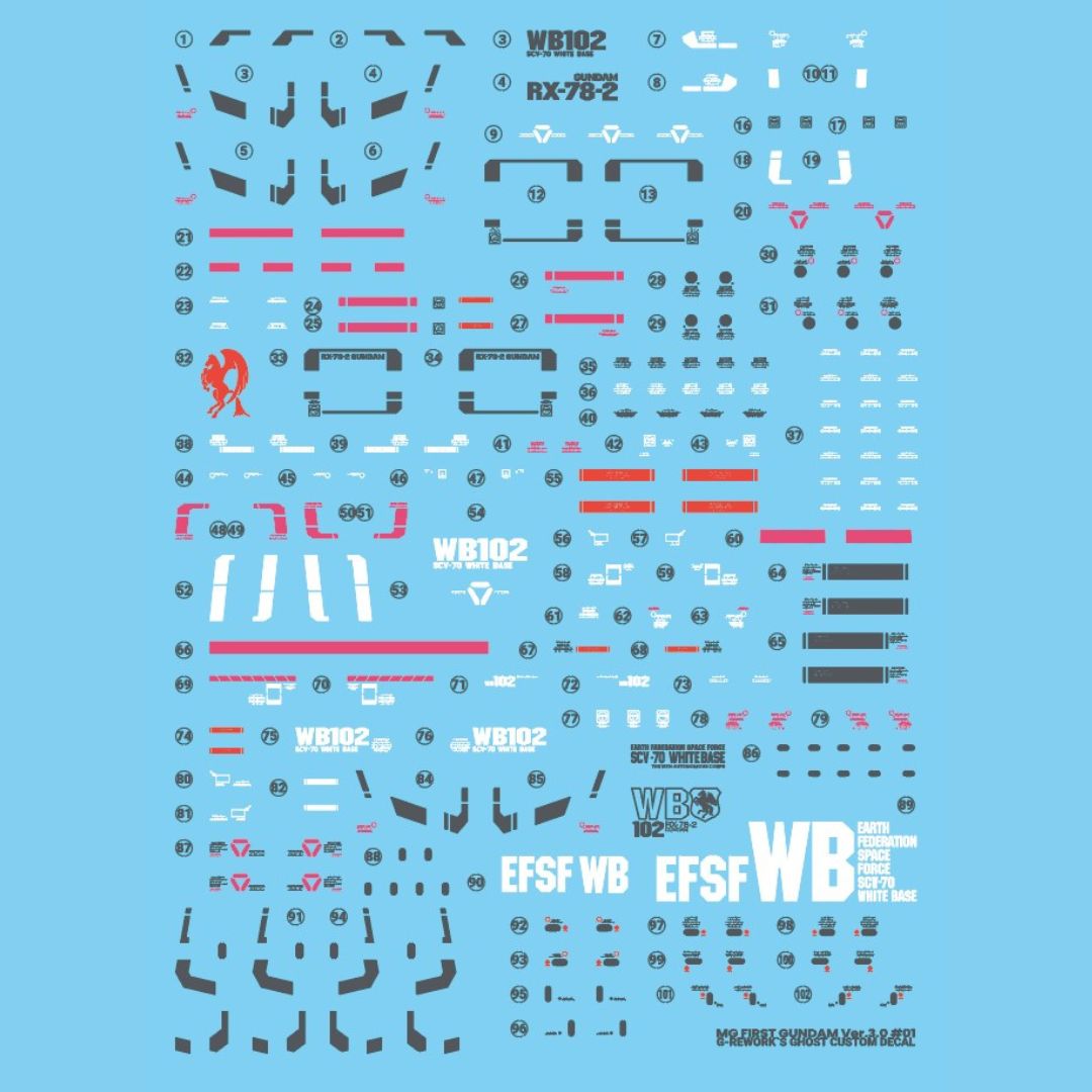 G-Rework Decal - [MG] RX-78-2 GUNDAM 3.0