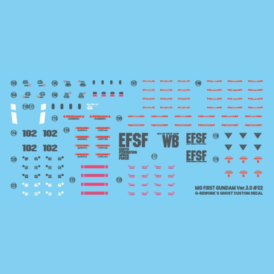 G-Rework Decal - [MG] RX-78-2 GUNDAM 3.0