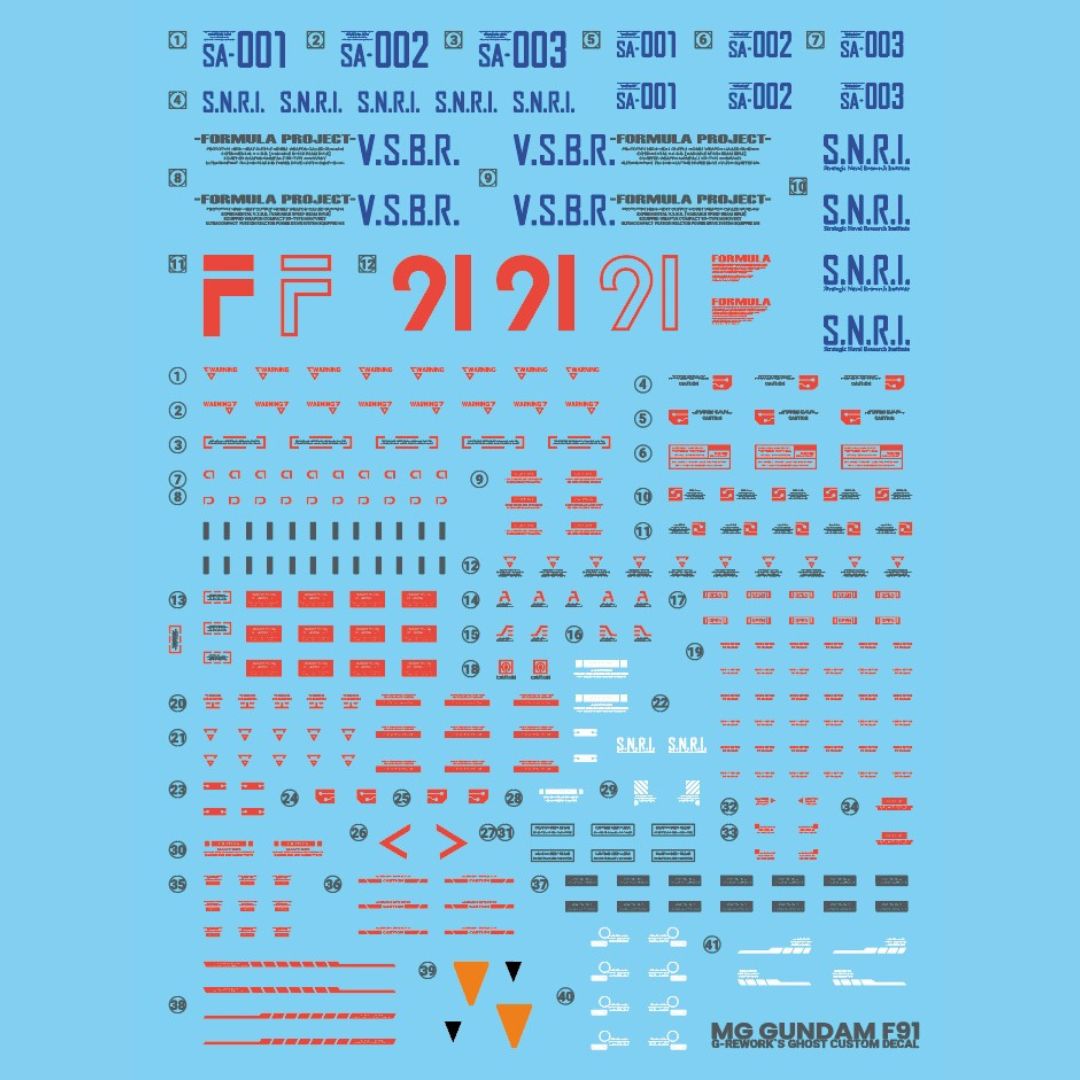 G-Rework Decal - [MG] GUNDAM F91 VER 2.0