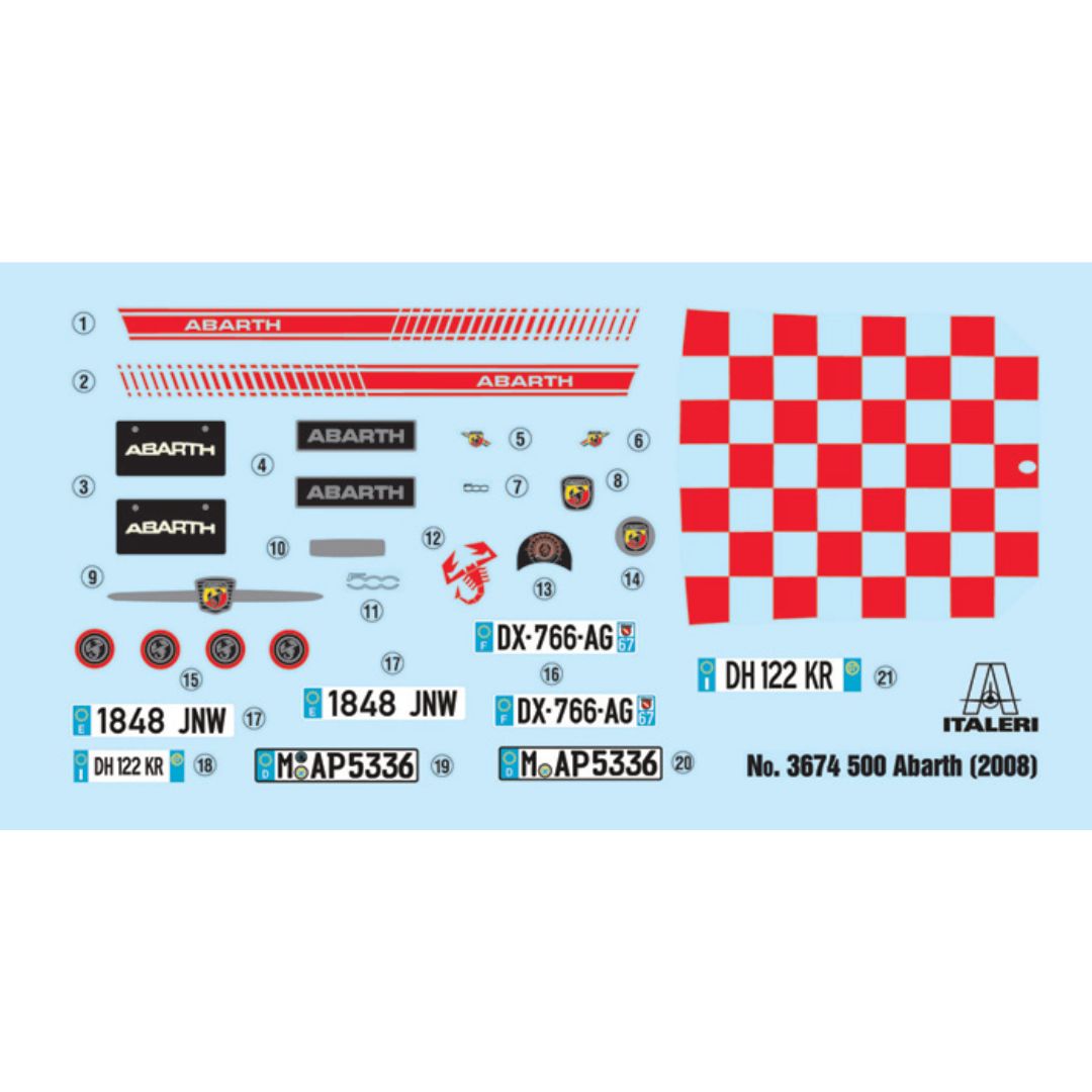 ITALERI 1/24 Fiat 500 Abarth 2008 (3674)