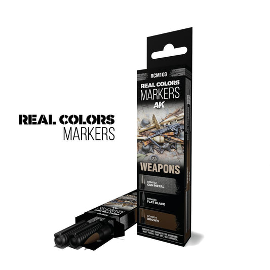 AK Interactive Real Colors Markers Set RCM103 - Weapons