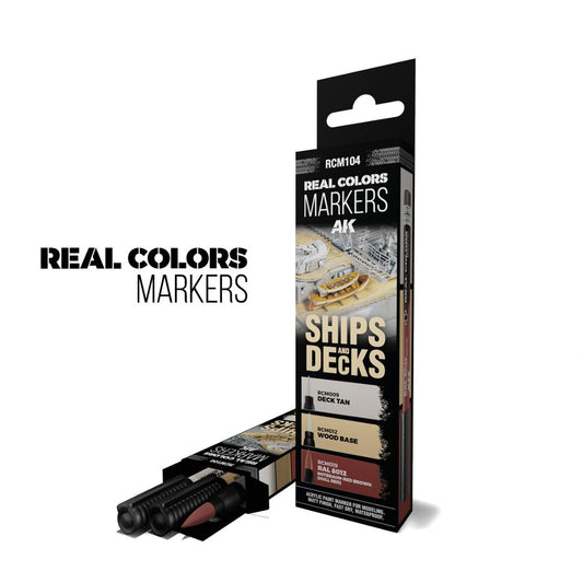 AK Interactive Real Colors Markers Set RCM104 - Ships & Decks