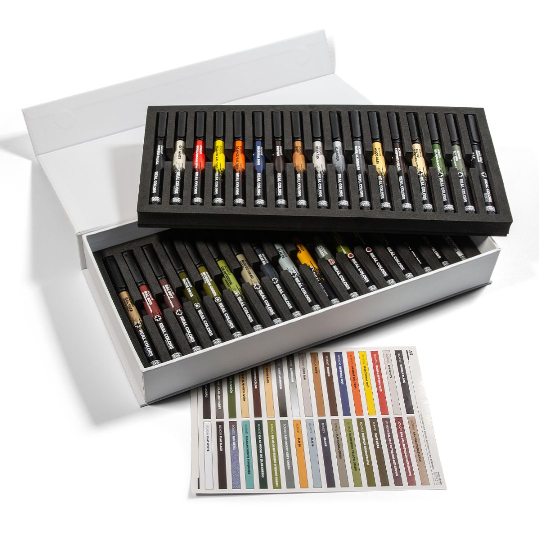 AK Interactive Real Colors Markers Set RCM150 - Special Box Full Set (34 colours)