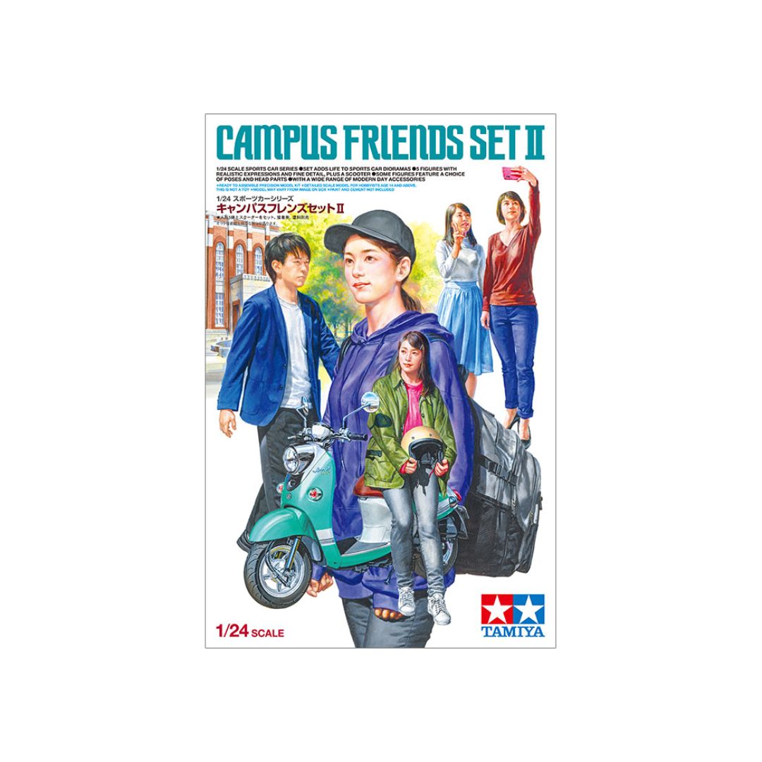 TAMIYA 1/24 Campus Friends Set II (Scooter & 5 Figures) (24356)