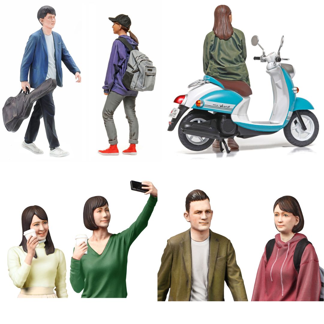 TAMIYA 1/24 Campus Friends Set II (Scooter & 5 Figures) (24356)