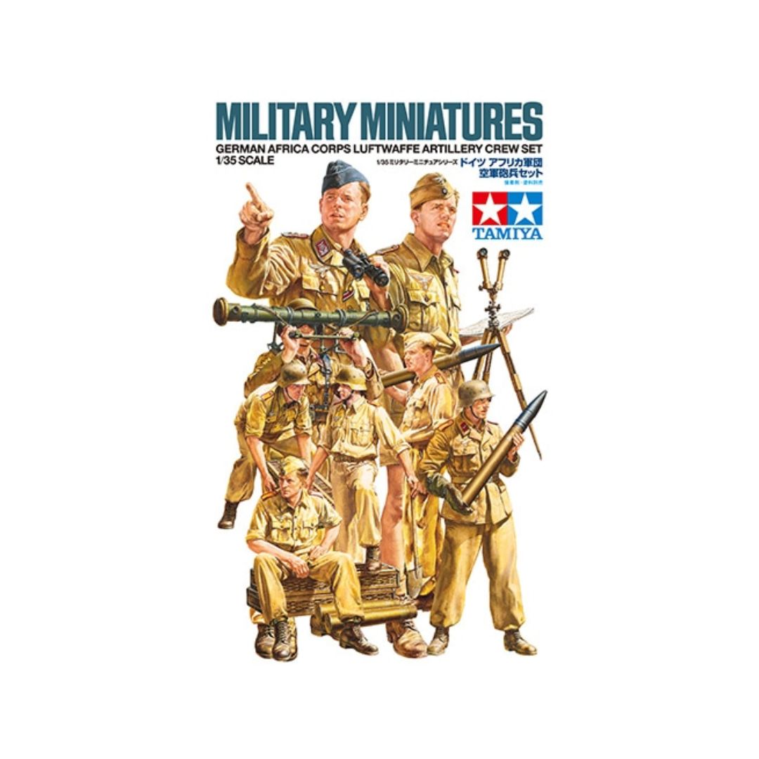 TAMIYA 1/35 German Africa Corps Luftwaffe Artillery Crew Set (35343)