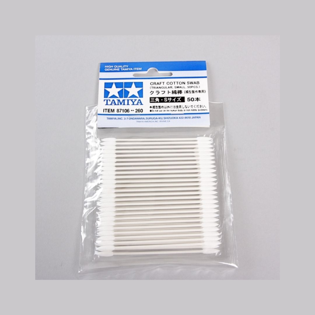 TAMIYA 87106 Craft Cotton Swab (Triangular, Small, 50 Pcs)